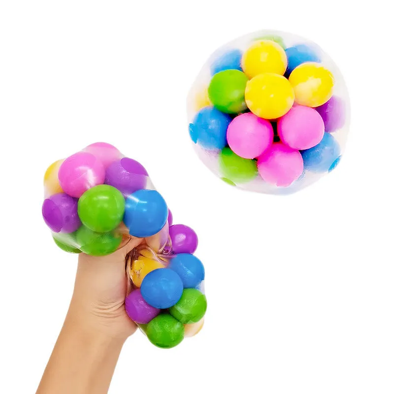 Special Creative Children's Stress Relief Anti-Stress Toys TPR Boring Squeeze Decompression Colorful Beads Squeeze Ball