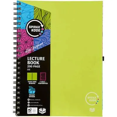 Spirax P958 Kode Lecture Book 200 Page A4 Green